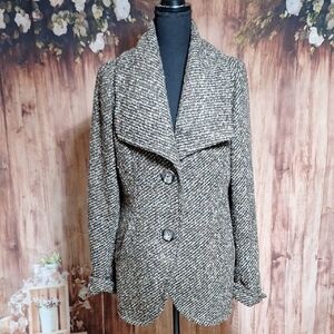 Renuar Black and Brown Tweed Blazer
